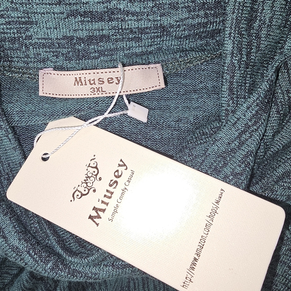 NWT MIUSEY Green 3x Tunic Top - Picture 5 of 6